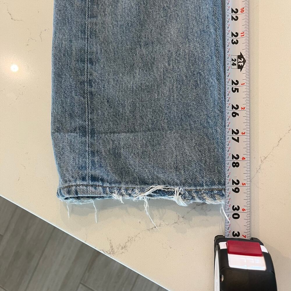 Agolde 90's Mid Rise Loose Fit Straight Leg Jeans Distressed Size 27‎ - Picture 9 of 11